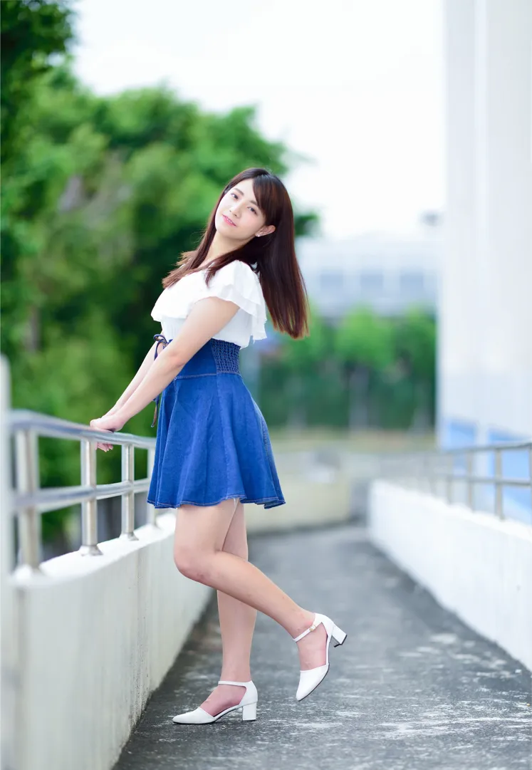 [Mzsock] NO.168 Shanshan denim short skirt with high legs and beautiful legs street photography#[35P]-23