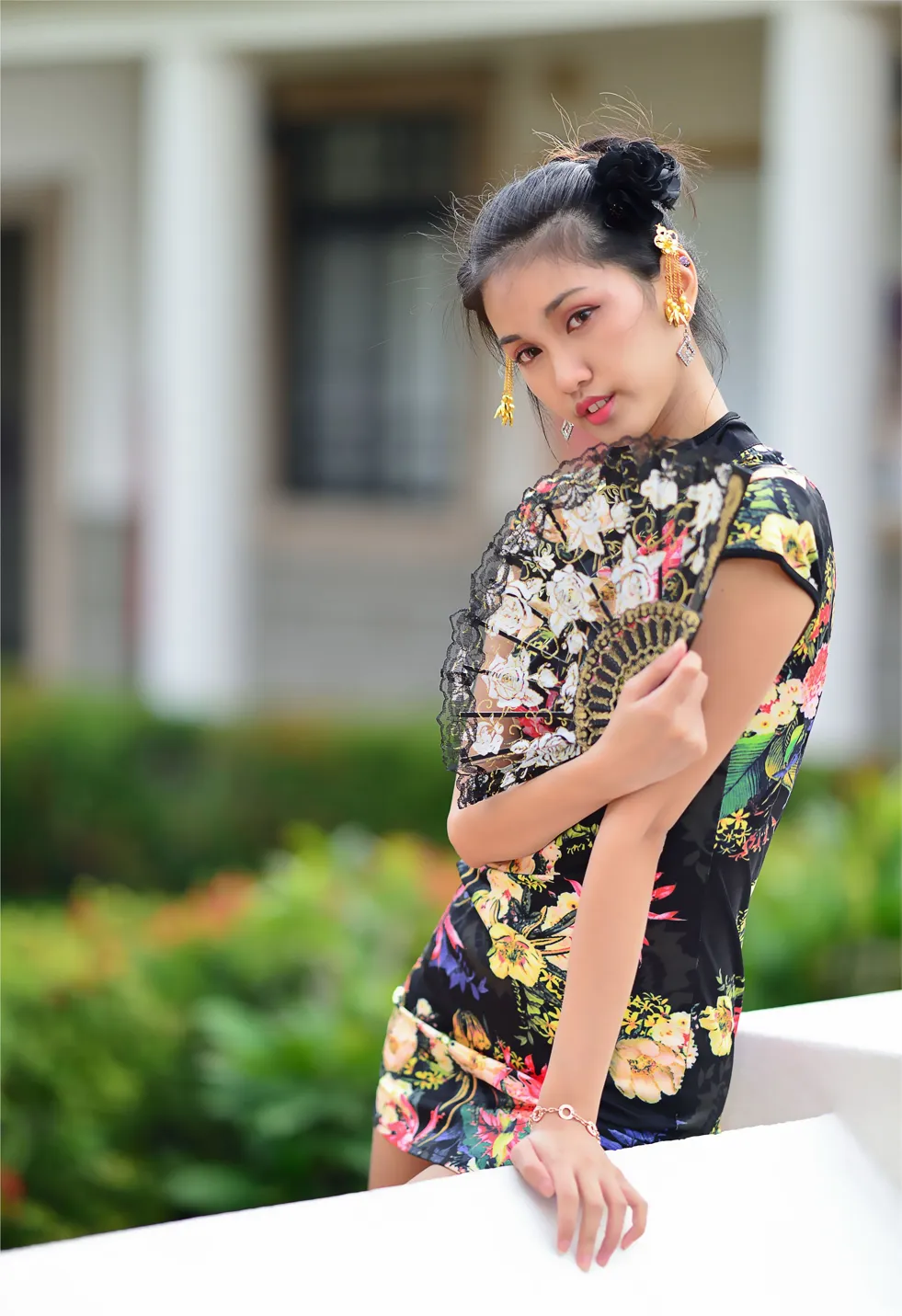 [Mzsock] NO.191 Chen Mengxin short cheongsam high heels beautiful legs street photography#[100P]-64